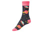 Ein Paar Socken mit Raumfahrtmotiv, mit Planeten und Sternen.