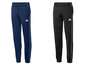 Zwei Adidas Trainingshosen, eine blaue und eine schwarze.