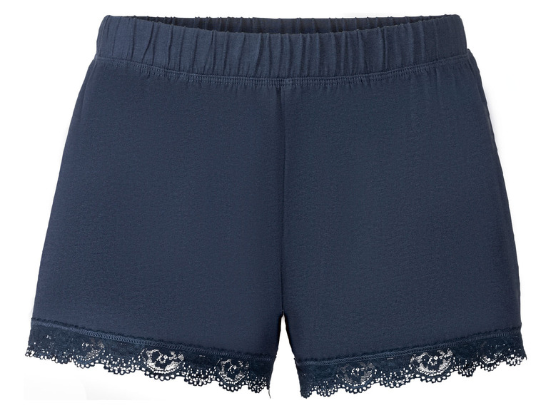 Dunkelblaue Shorts mit Spitze.