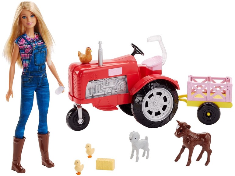 Gehe zu Vollbildansicht: Barbie Bäuerin Puppe und Traktor Spielset - Bild 2