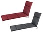 Zwei Liegekissen mit Rückenlehne in Rot und Grau.
