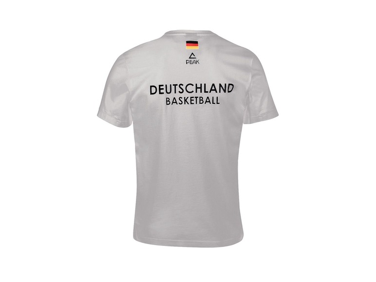 Weißes T-Shirt mit 'DEUTSCHLAND BASKETBALL' und deutscher Flagge