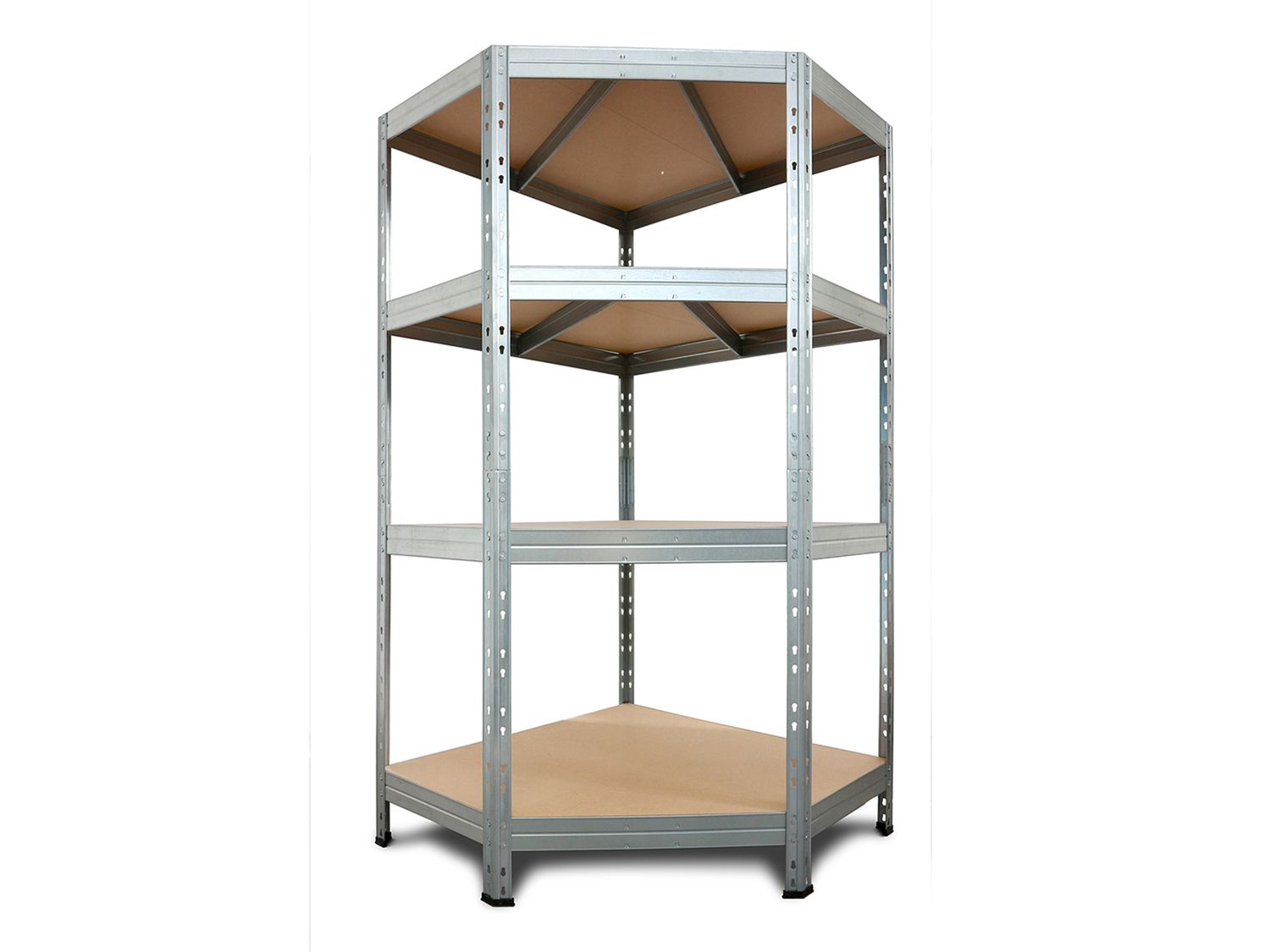 Thumbnail - AR SHELVING Eck-Rivet Steckregal mit 4 Böden, 180x90x90x45, Stecksystem, verzinkt
