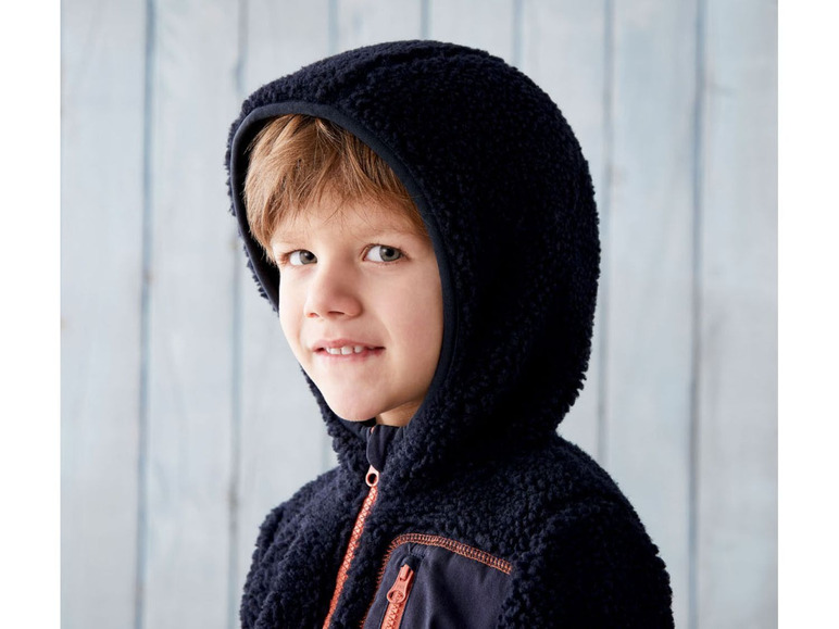 Gehe zu Vollbildansicht: LUPILU® Kleinkinder Teddyjacke Jungen, Reißverschluss mit Kinnschutz - Bild 5