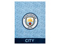 Manchester City-Decke mit Logo und geometrischem Muster.