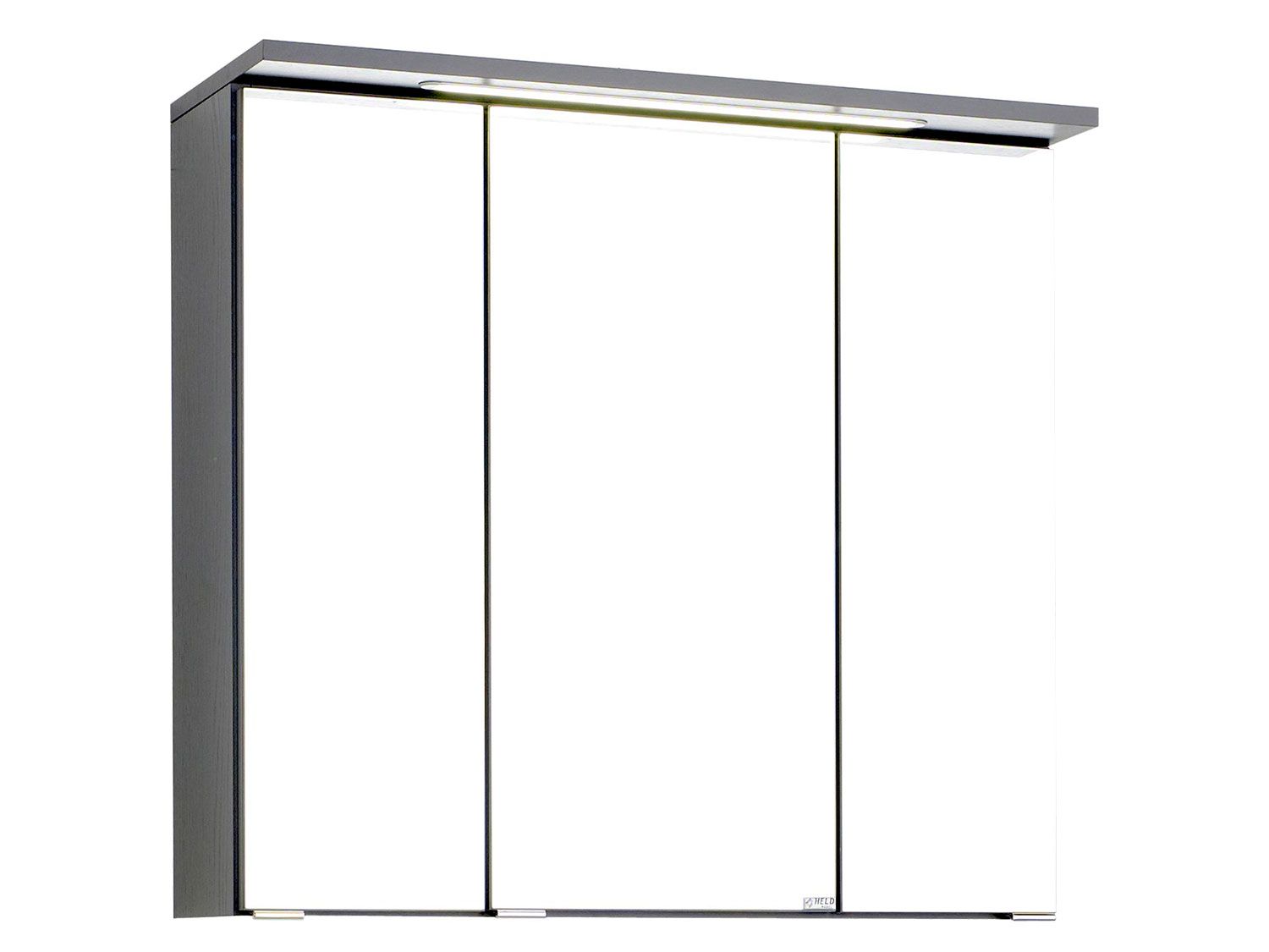 HELD Bologna 3D Spiegelschrank 60/70/80/90/100cm (LED Einbauleuchte, Graphitgrau, 80 cm) | 04251639433332