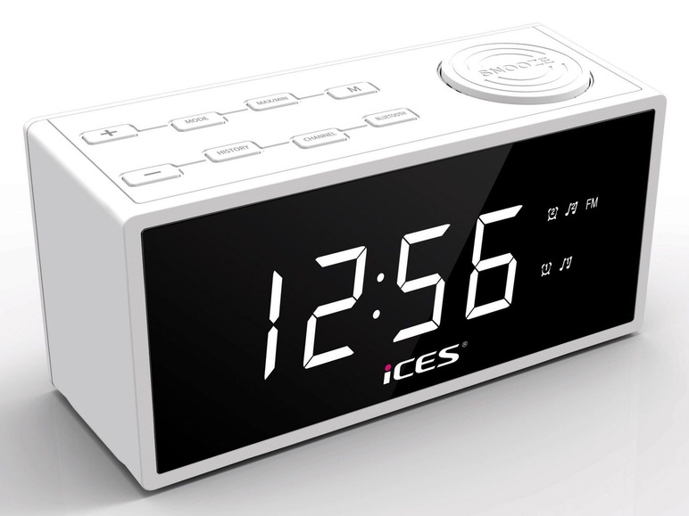 Gehe zu Vollbildansicht: Lenco Ices ICR-240 FM-Uhrenradio und Radiowecke mit großem Display - Bild 2