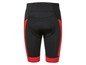 Schwarze Fahrradhose mit roten Akzenten.