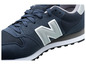 Blaue New Balance Sneaker aus Wildleder und Mesh.