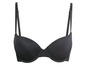 Ein schwarzer BH mit glatten Cups.