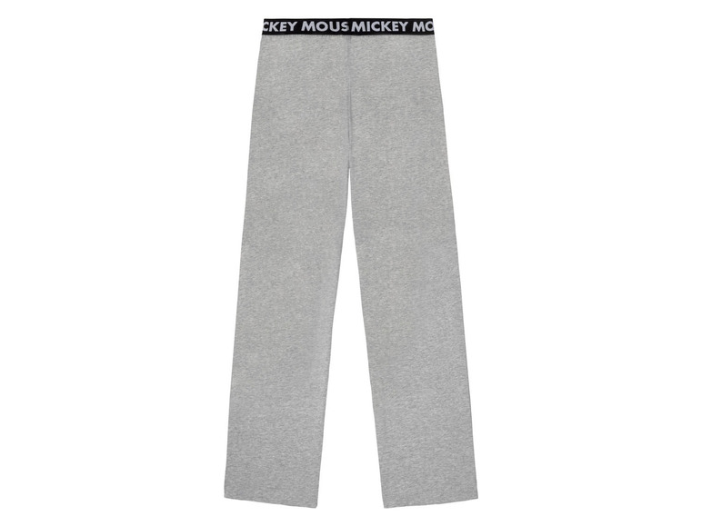 Graue Jogginghose mit Mickey Mouse-Aufdruck.