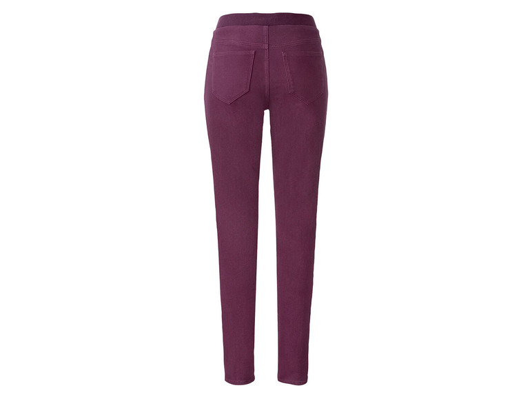 Bordeauxfarbene Damen-Skinny-Jeans.