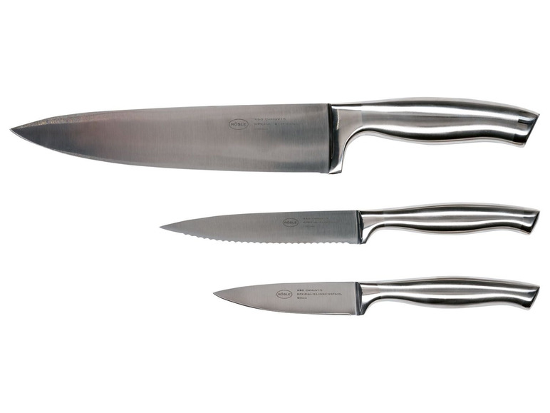 Gehe zu Vollbildansicht: RÖSLE Messer-Set, 3-teilig, mit Edelstahlgriff, Klinge aus Spezial-Klingenstahl - Bild 1