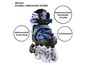 Blaue Inline-Skates von Apollo mit Schnellverschluss, Klettverschluss und Schnürsenkeln.