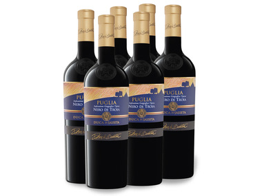 6 x 0,75-l-Flasche Weinpaket Duca di Sasseta Nero di Troia Puglia IGT halbtrocken, Rotwein