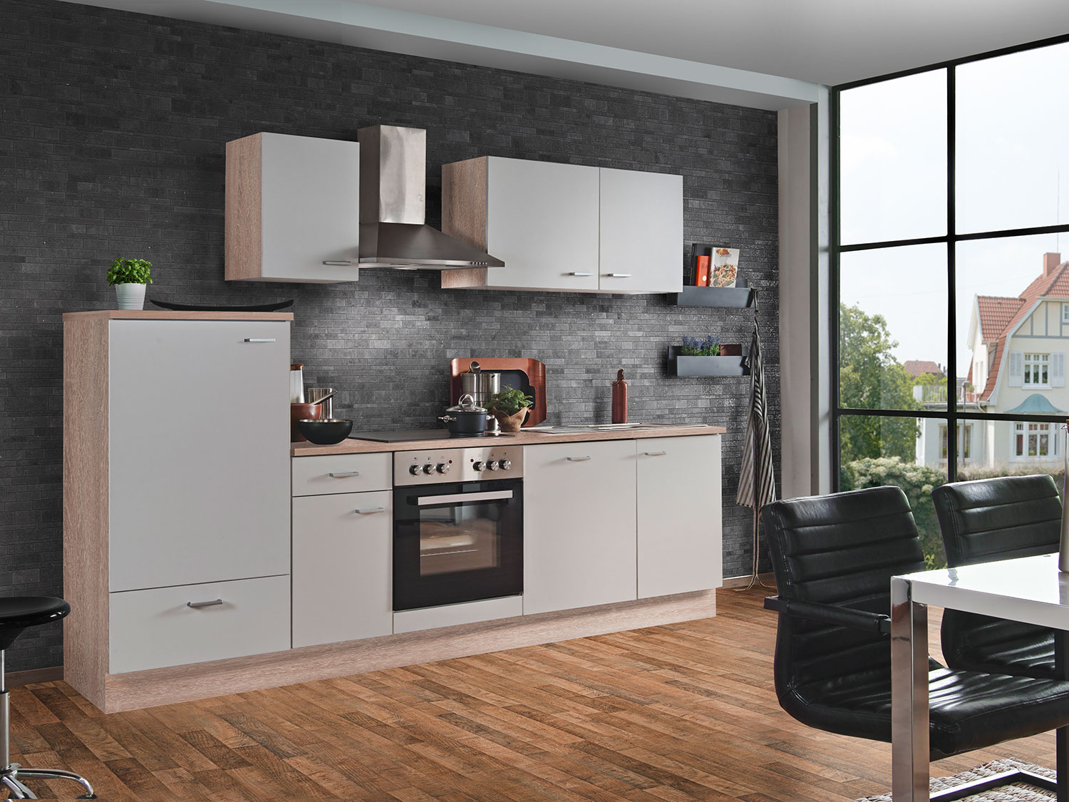 Menke Küchenblock Classic Leerblock 270/280/300/310cm (frei Verwendungsstelle, Weiss, 270 cm (mit GS-Blende)) | 4039354094843VER