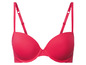 Ein roter BH mit glatten Cups.