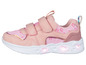 Rosa Sneaker mit Lichtern und Klettverschluss für Mädchen.