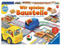 Ein Ravensburger Brettspiel mit einem LKW und Baumaterial.