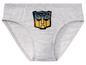 Graue Unterhose mit Transformers-Motiv.