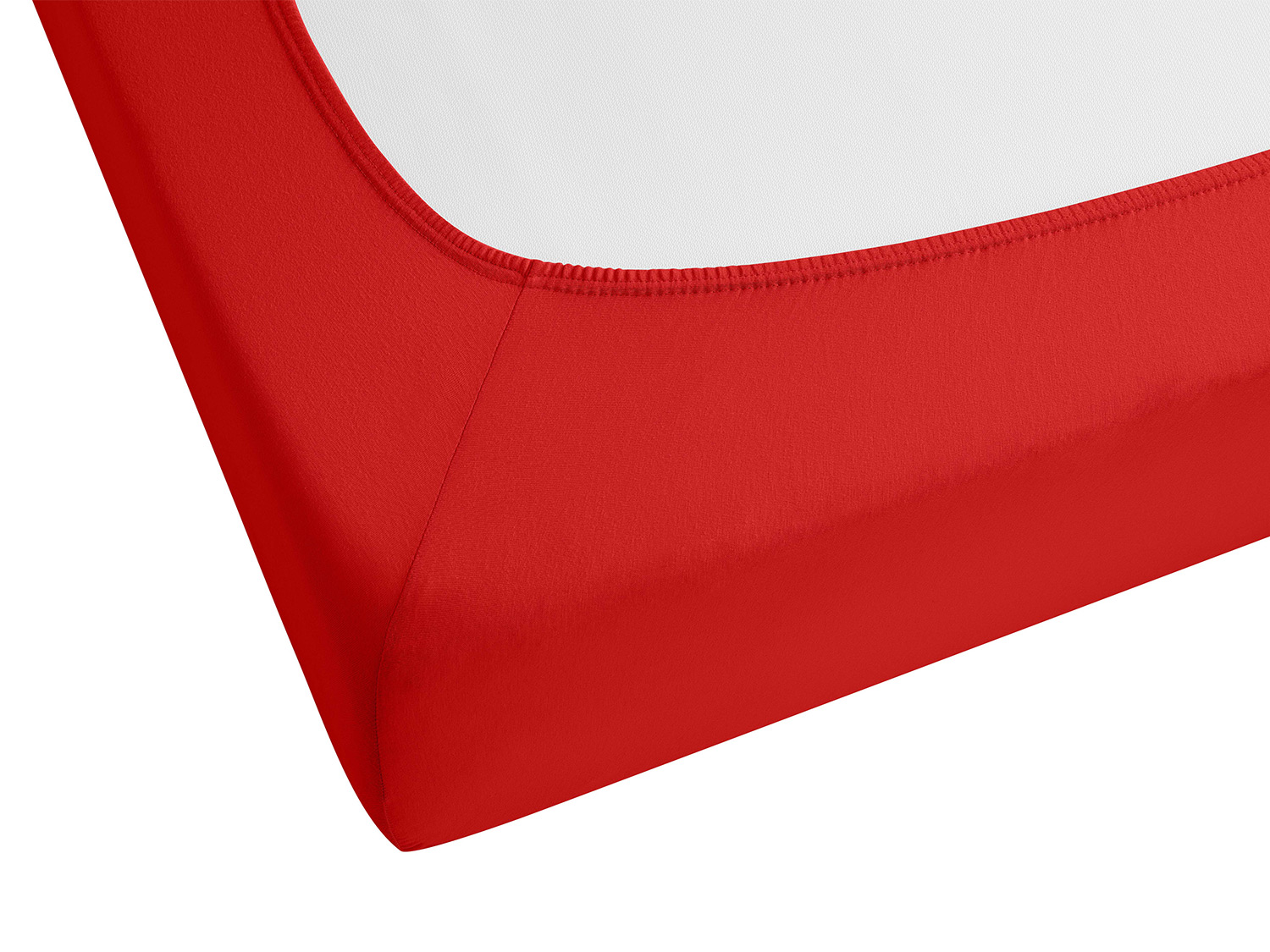 Thumbnail - Biberna Premium Jersey-Elasthan Spannbettlaken (Rot, 90 - 100 x 200 cm)""