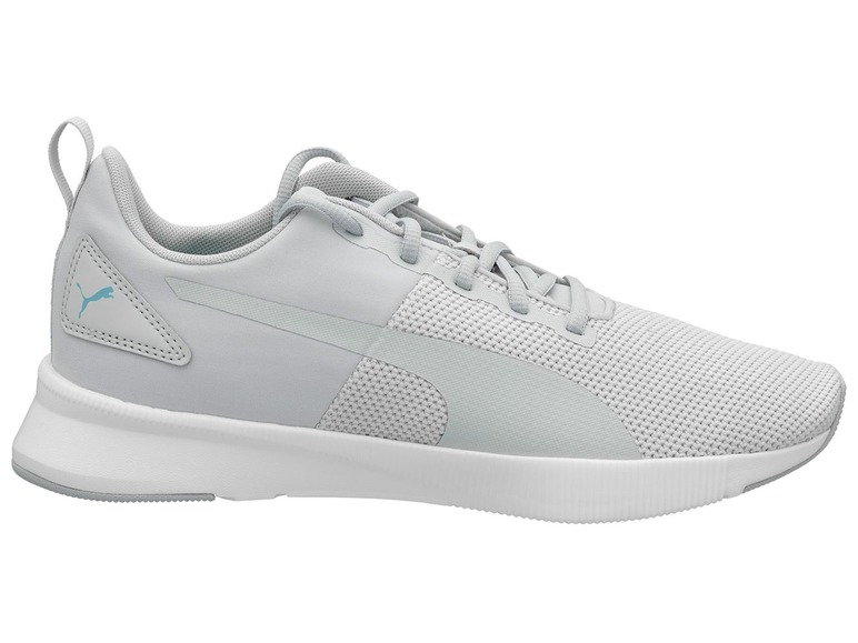 Graue Puma Laufschuhe mit weißer Sohle.