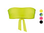 Ein neon gelber Bandeau-Bikini-Top mit Schleife.