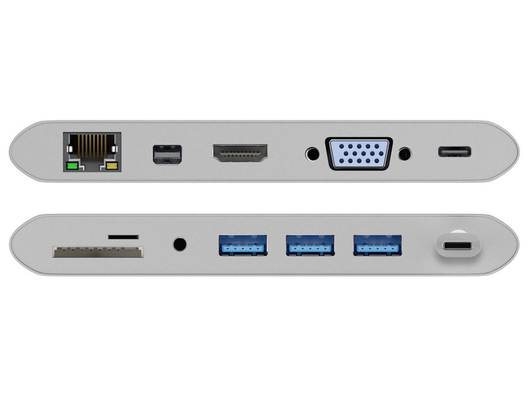 Gehe zu Vollbildansicht: Goobay USB-C™ All-in-1 Multiport-Adapter (Aluminium), silber - Bild 3