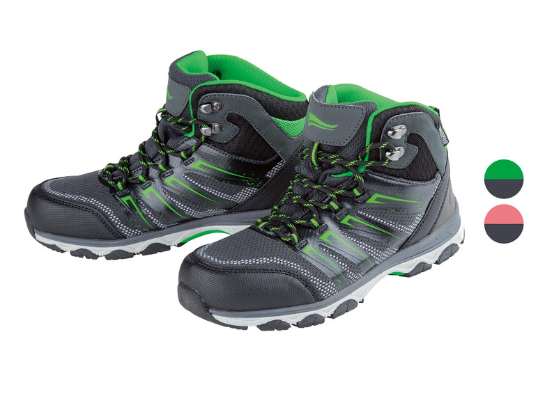 Schwarze Wanderschuhe mit grünen Akzenten