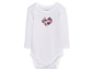 Weißer Baby-Body mit langen Ärmeln von Lupilu, mit geometrischem Herzdesign.