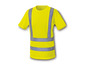 Gelbes T-Shirt mit reflektierenden Streifen.