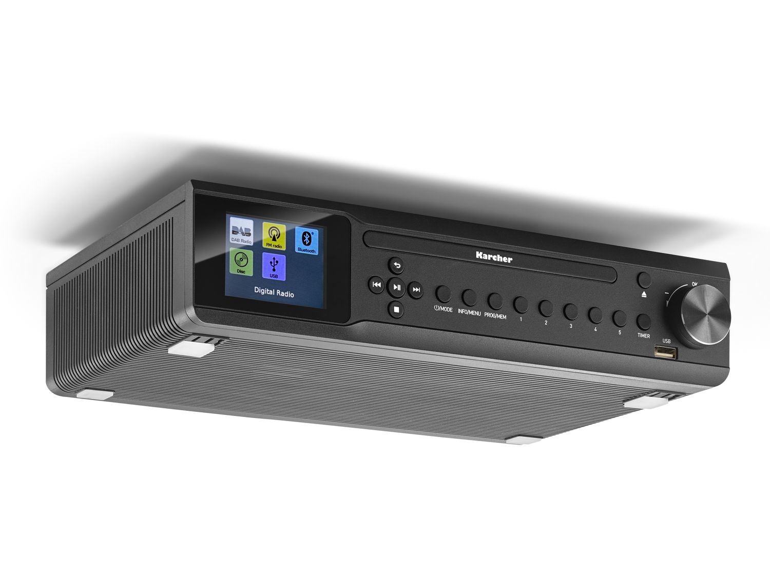 Karcher RA 2060D-B Unterbauradio mit CD-Player, DAB+ Radio, MP3-Wiedergabe über USB und Bluetooth – LED Licht | 04000420866732 Karcher RA 2060D-B Unterbauradio mit CD-Player, DAB+ Radio, MP3-Wiedergabe über USB und Bluetooth – LED Licht | 04000420866732