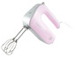 Ein rosa Bosch Handmixer mit zwei Rührbesen.