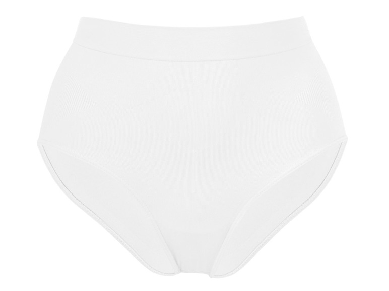 Weiße, nahtlose Unterhose mit hohem Bund.