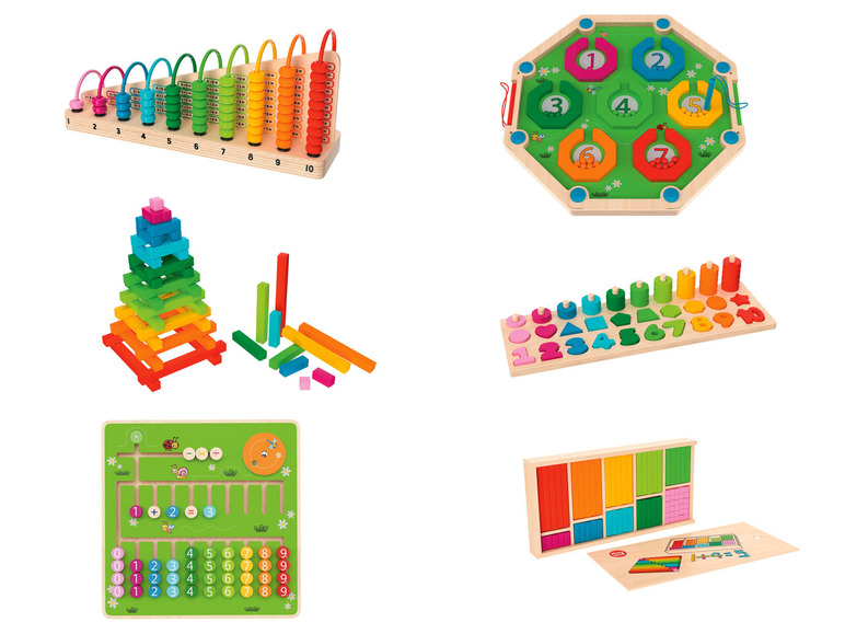 Gehe zu Vollbildansicht: PLAYTIVE® Holzspielzeug Rechenset »Montessori« - Bild 1