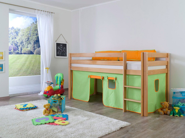 Gehe zu Vollbildansicht: Relita Halbhohes Spielbett Hochbett Kinderbett ALEX mit Stoffset - Bild 14