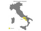 Karte von Italien mit dem Weinbaugebiet Kampanien, einschließlich Neapel und Salerno.