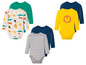 Baby-Bodys mit langen Ärmeln mit Tierprint, gestreift und unifarben.