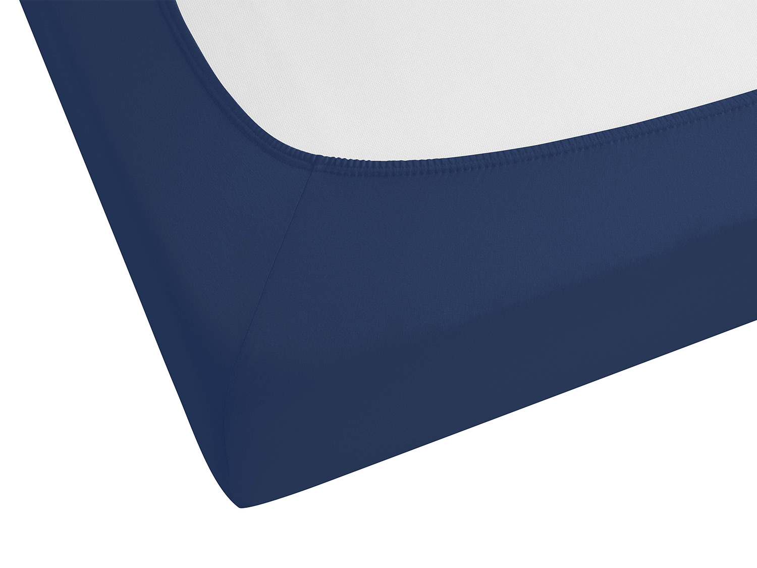 BIBERNA Premium Jersey-Elasthan Spannbettlaken (Marine, 90 - 100 x 200 cm) – Bild 3 von 3