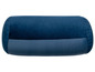 Ein dunkelblaues Kissen in Zylinderform.