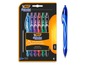 Sechs BIC Gelocity Quick Dry Gelschreiber in verschiedenen Farben.