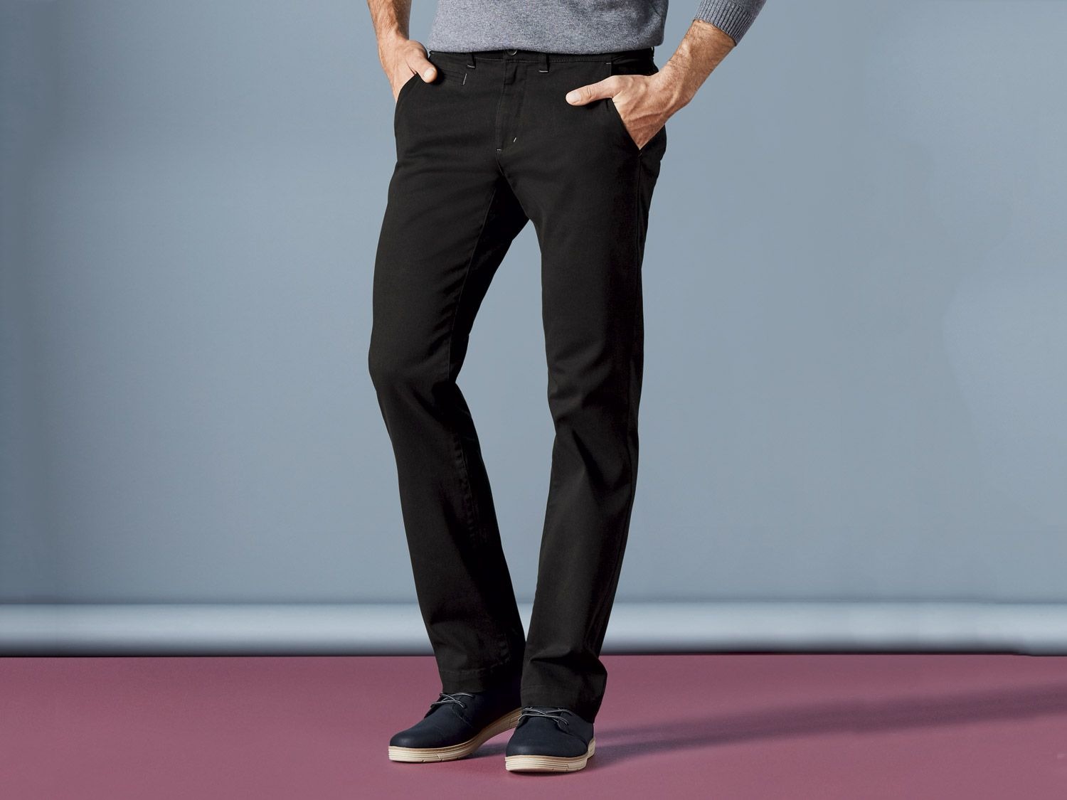 LIVERGY® Twillhose Herren, Straight Fit, angenehmer Tr…