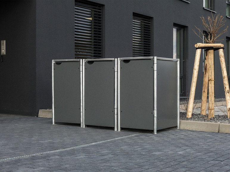 Gehe zu Vollbildansicht: HIDE Dänemark Mülltonnenbox, für Mülltonnen bis 240 Liter, mit Tür und Klappdeckel - Bild 16