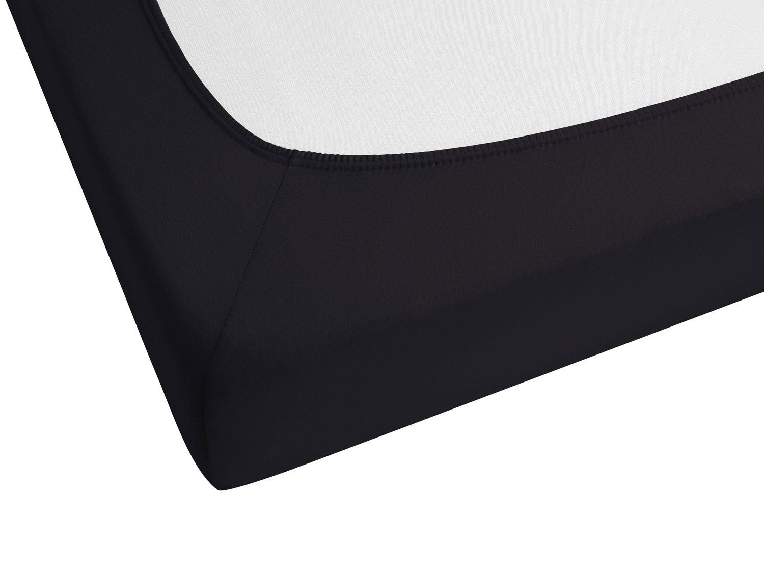 Thumbnail - Biberna Feinjersey Spannbettlaken (Schwarz, 90 - 100 x 200 cm)