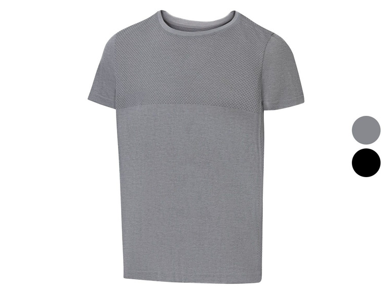 Graues Herren-T-Shirt mit Mesh-Einsätzen zum Sport