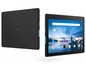 Ein schwarzes Lenovo Tablet mit Google-Startbildschirm.