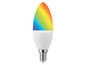 Eine farbige LED-Lampe mit Regenbogenfarben.