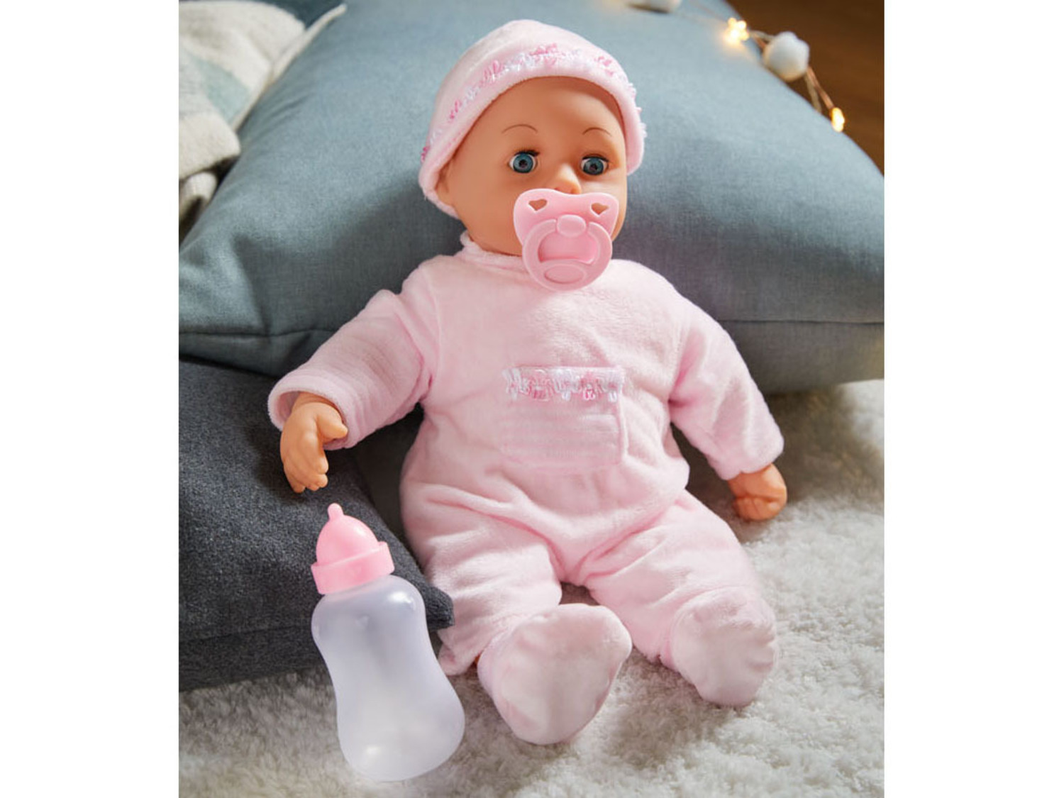 sprechende Puppe mit 24 Funktionen Piccolina Erste Worte Baby 