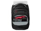 Ein schwarzer Wenger Rucksack mit offenem Laptopfach