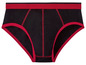 Schwarze Unterhose mit rotem Bund